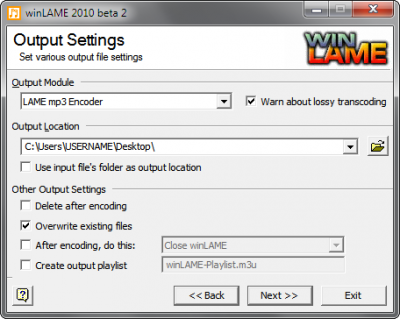 Step 2: Choose the output location where the finished MP3 should be placed